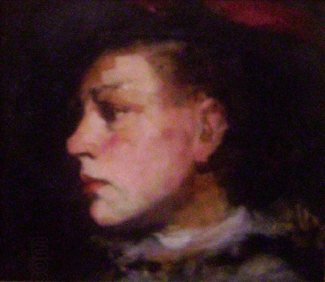 Frank Duveneck Profile of a Girl with Hat China oil painting art